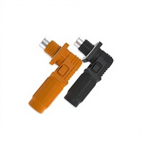 Connecteur de batterie de stockage d'énergie 200A 1000V en cuivre plaqué argent IP67, ensemble de fiches étanches haute tension de type écrou en nylon PA66