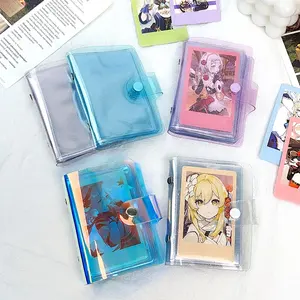 2x3 36 pockets glitter jelly clear glitter plastic pvc card book mini photo album for instax mini film for kids and girls