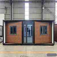 Maison conteneur personnalisée à double aile extensible, bureau de chantier portable, cabine pour camp de travail, dortoir, unité d'hébergement du personnel