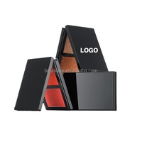 Poudre compacte minérale de marque privée, blush, miroir, étui de maquillage portable, 2-en-1, contouring du visage, fini mat, 8g, certifié MSDS