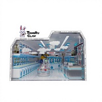 Mini grue à griffes personnalisée commerciale-Jeu d'arcade à LED bleue pour boutique de cadeaux, pince à prix de poupée en métal/plastique