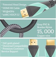 Nouveautés Tendances 2025 – Câble PVC plaqué or 8K 24K de 3 pieds pour projecteur, moniteur, lecteur DVD