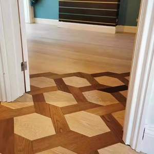 Parquet en bois écologique résistant <span class=keywords><strong>à</strong></span> <span class=keywords><strong>l</strong></span>'<span class=keywords><strong>eau</strong></span>, surface lisse, design géométrique, système de clic, style français traditionnel, villas - Product Image 4