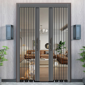 Puerta de entrada de malla de diamante de estilo moderno, de acero inoxidable, plegable sin clavos, malla plana muy estrecha <span class=keywords><strong>para</strong></span> <span class=keywords><strong>gatos</strong></span>, perros, <span class=keywords><strong>ratones</strong></span>, antisepsis - Product Image 1