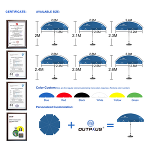 Parasol publicitaire réversible avec impression de logo personnalisé, protection UV, pliable, pour extérieur, patio, plage, grand format - Product Image 3