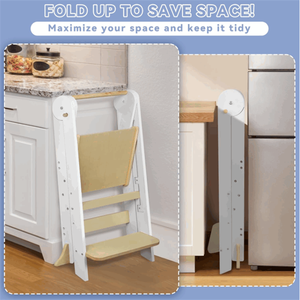 Montessori có thể gập lại Toddler Gỗ Đứng tháp trẻ em nhà bếp bằng gỗ bước Phân Helper - Product Image 6