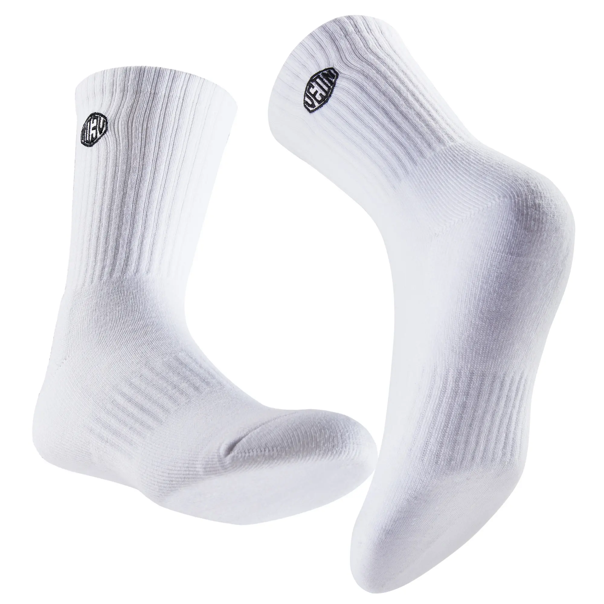 White Casual Socks Elastic Custom Logo Thick Men Sport Socks Plain Design