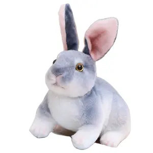 Fabrika doğrudan yüksek kaliteli beyaz siyah kahverengi gri renk tavşan tavşan yumuşak oyuncak dolması hayvan simülasyon oyuncak tavşanlar