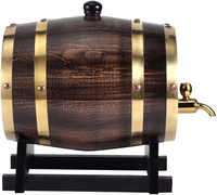 Baril de whisky en bois 3L Distributeur de baril de chêne en bois avec support Seau à vin en bois avec robinet