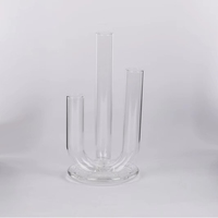 Vase en verre transparent à 3 tubes connectés, station de propagation hydroponique, vase à fleurs pour la décoration de table, de la maison et de mariage