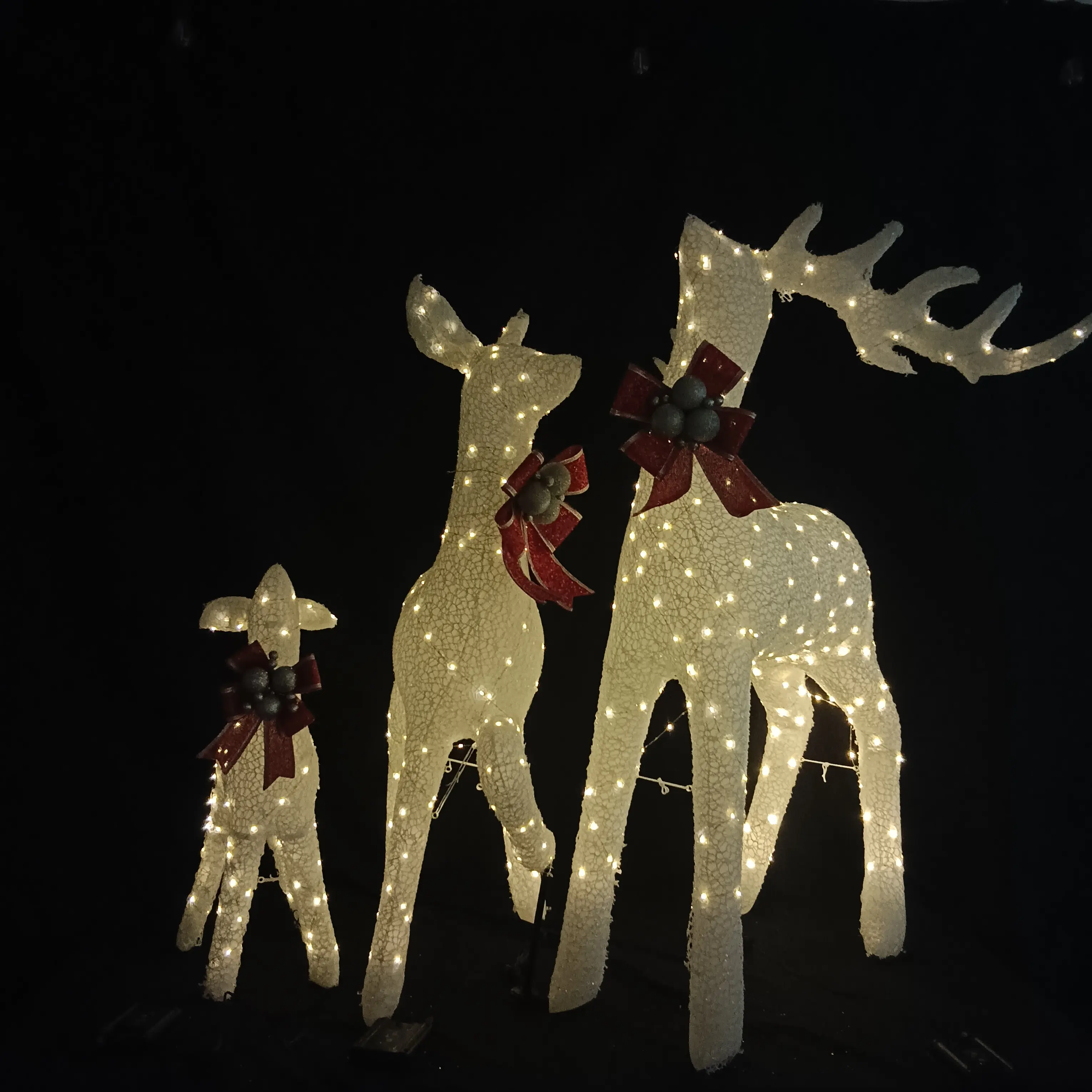 Lampe en forme de renne et d'élan de décoration de noël combinée de trois tailles