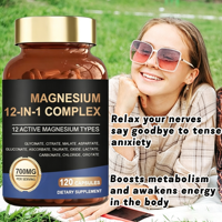 12 dalam 1 Kapsul Kompleks Magnesium Suplemen Mineral untuk Kesehatan Tulang dan Otot