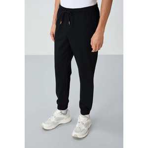 Pantalones Deportivos Negros para Hombre, Cintura Elástica, Corte Estándar, Casuales, Transpirables - Product Image 3