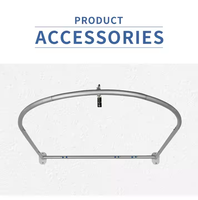 Vente en gros de cadre de rideau portable en alliage d'aluminium durable Ajusteur moderne pliable Vestiaire de confidentialité pour usage en boutique de vêtements