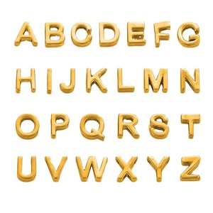 Letter Alphabet Beads | PVD Gold Plated Stainless Steel 10mm Large Hole <b>Initial</b> Charms for DIY <b>Bracelet</b> Necklace Jewelry Making - Product Image 5