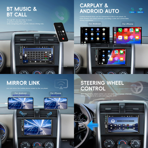 Podofo 2 DIN autoradio xe đài phát thanh <span class=keywords><strong>7</strong></span> "Xe MP5 Máy nghe nhạc không dây/có dây Carplay & <span class=keywords><strong>Android</strong></span> tự động BT Type-C USB hỗ trợ Youtube - Product Image 2