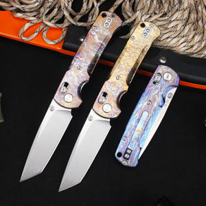 Складной нож GT-T0039-1 Hot VG-10 для активного отдыха, с рукоятью из титанового сплава, цветная, с пескоструйной обработкой и анодированием, карманный нож Tunafire - Product Image 6