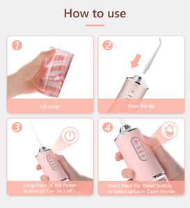 Minter Travel USB recargable agua Flosser Oral portátil irrigador limpiador de dientes en hilo Dental para limpieza de dientes - Product Image 5