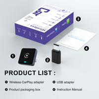 Dongle CarPlay sans fil TENOVA Factory Mini WiFi 5.8GHz 5 USB-C Connexion automatique sans latence pour BMW Audi Mercedes VW Toyota