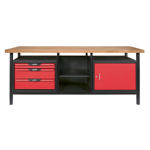 Banc de travail polyvalent et durable avec 1 porte + 3 tiroirs - L.2M Parfait pour organiser les outils et les fournitures - Product Image 2