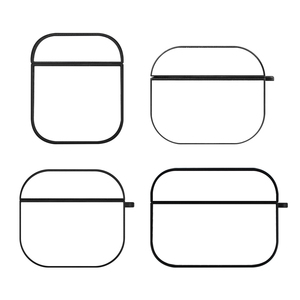 2D custodia per cuffie a sublimazione PC con inserto in metallo per <span class=keywords><strong>Airpods</strong></span> 4 Cover per auricolari con trasferimento termico nero per <span class=keywords><strong>Airpods</strong></span> 1/2/pro/3 - Product Image 2