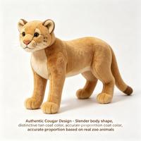 Peluche de puma réaliste, douce et moelleuse, jouet animal sauvage, cadeaux touristiques pour le zoo, vente en gros personnalisée