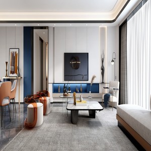 Balom Customized Modern Living Room Recessed Display <strong>TV</strong> Stand Marble Glass Shelves Matte White Panels Blue Accent <strong>Shelving</strong> <strong>Wall</strong> - Product Image 1