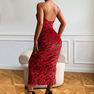 Robe longue de soirée fendue haute, dos nu, bretelles spaghetti, design tendance, nouvelle collection, vente chaude, qualité supérieure, automne 2024 - Product Image 4