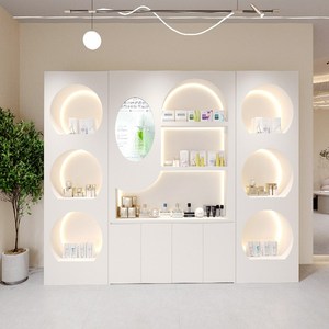 Exhibidor de Cosméticos de Madera Moderno de Alta Gama, Estante de Almacenamiento para Salón de Belleza y Centro Comercial, Estante para Productos de Cuidado de la Piel Ecológico y Duradero - Product Image 1