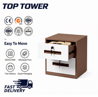 Armoire de classement en acier à 2 tiroirs verrouillable, mini coffre de rangement en métal pour documents de bureau et objets de valeur domestiques