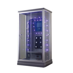 Elegante <span class=keywords><strong>Baño</strong></span> <span class=keywords><strong>de</strong></span> Vapor Acrílico con Acabado Mate, Espacio <span class=keywords><strong>de</strong></span> Spa Interior Moderno, Ducha <span class=keywords><strong>de</strong></span> Aluminio Negro - Product Image 3