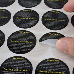 1.5インチキャンドルジャーコンテナステッカーキャンドル作りステッカー防水安全ラウンドキャンドル警告ラベル - Product Image 6