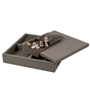 Scatola da gioco quattro in uno scacchiera in pelle per bambini con Backgammon monopolity Go Board-per regalo di Natale e Halloween - Product Image 2