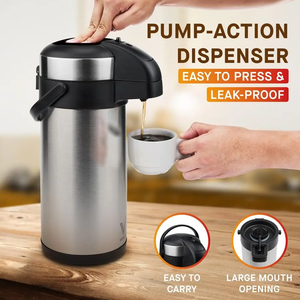 เครื่องจ่ายกาแฟแบบปั๊มพร้อมกระติกเก็บความร้อนสแตนเลสขนาด 176 ออนซ์ สำหรับเครื่องดื่มร้อน - Product Image 4