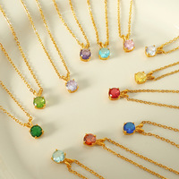 Collier Pendentif Élégant en Zircon Naturel, Plaqué Or, Design Raffiné, Idéal pour le Quotidien