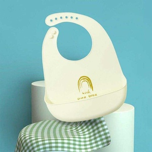 Babero de Silicona para Bebé, Impermeable, con Cuello Ajustable, Delantal para la Hora de Comer de Niños Pequeños, Diseño 011, Logotipo Personalizado, Venta al Por Mayor - Product Image 1