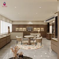 Design d'intérieur de bijouterie de luxe Sundo avec vitrines en bois sur mesure pour bijoux, solution de vente au détail tout-en-un