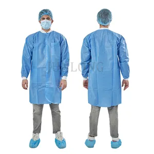 Junlong factory of Breathable laboratory workwear Disposable lab coat for wholesale