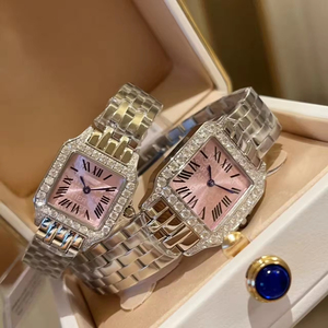 Montre à quartz de luxe 2025, cadran rose, marque originale, diamants, tendance - Product Image 1