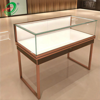 Vitrines de présentation de bijoux en or sur mesure avec verre trempé et vitrine de présentation de bijoux haut de gamme pour boutique de détail