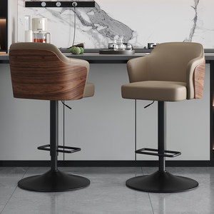<span class=keywords><strong>Tabouret</strong></span> <span class=keywords><strong>de</strong></span> <span class=keywords><strong>bar</strong></span> pivotant réglable avec dossier - Chaise <span class=keywords><strong>de</strong></span> comptoir moderne en cuir <span class=keywords><strong>et</strong></span> <span class=keywords><strong>bois</strong></span> pour îlot <span class=keywords><strong>de</strong></span> cuisine, <span class=keywords><strong>bar</strong></span> <span class=keywords><strong>et</strong></span> café - Product Image 6