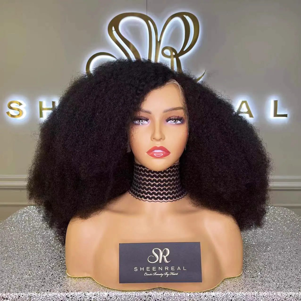 Full Density Afro Kinky Curly Human Hair Wigs Natural Black 3C Curl 360 Full Lace Human Hair Wig For Women