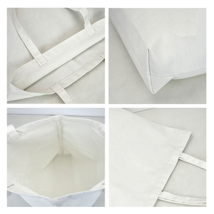 Bolso de mano de lona de color sólido reutilizable barato Logotipo de impresión personalizado liso blanco algodón en blanco estilo de moda hombro Uso de <span class=keywords><strong>supermercado</strong></span> - Product Image 6