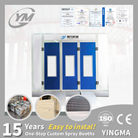 Cabine de peinture automobile 24 kW à chauffage électrique, 3 portes en aluminium, certifiée CE, éclairage LED, ventilateurs centrifuges pour réparation automobile DIY