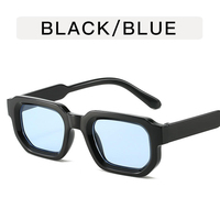 Nouvelles lunettes de soleil rétro européennes et américaines unisexes, monture carrée élégante, bleu, noir, blanc, jaune, gris, matériau PC, populaires auprès des femmes