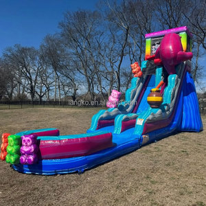 Inflatable thư bị trả lại nhà với trượt nước hồ bơi <span class=keywords><strong>Slide</strong></span> gấu kẹo trượt nước cho hồ bơi - Product Image 3