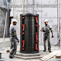 Coffrage de colonne en résine ABS vierge haute résistance, réutilisable et étanche, pour la construction de bâtiments en béton réglable