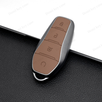 DM TPU + cuir voiture clé à distance housse coque Fob pour BYD Song PRO Han EV Max Tang DM 2018 Qin PLUS protecteur