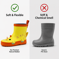 Bottes de pluie en caoutchouc 3D pour enfants, imperméables, antidérapantes, avec motif de dinosaure, chaussures de pluie pour tout-petits avec languette de traction pour garçons et filles