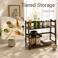 Étagère de comptoir à 3 niveaux pour matcha, support de rangement pour tasses à café, présentoir de mugs, organisateur de bureau de cuisine pour tasses à thé et à café